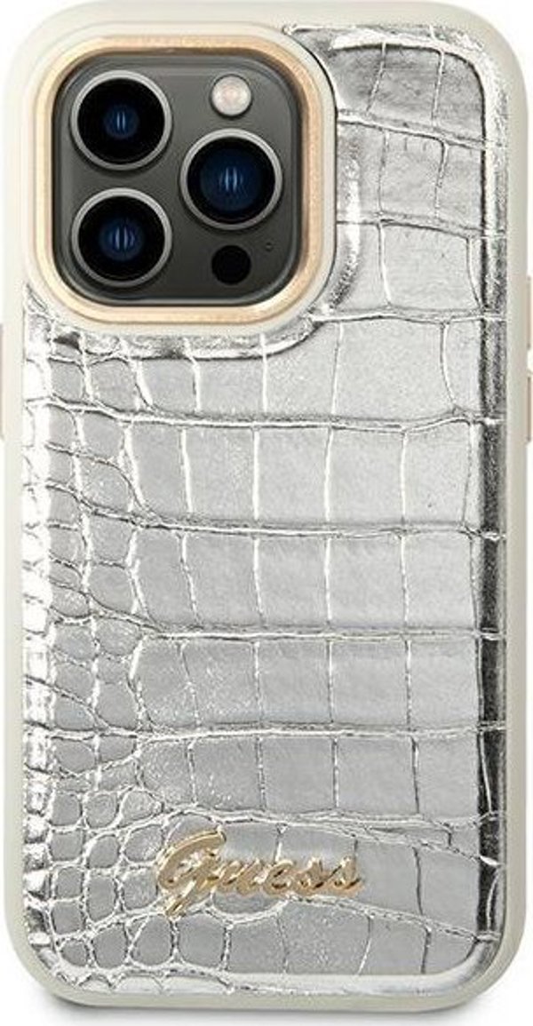 Guess Guess GUHCP14LHGCRHS iPhone 14 Pro 6,1" ασημί/silver σκληρή θήκη Croco Collection NoSize