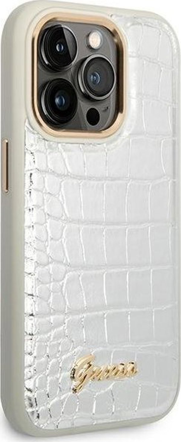 Guess Guess GUHCP14LHGCRHS iPhone 14 Pro 6,1" ασημί/silver σκληρή θήκη Croco Collection NoSize