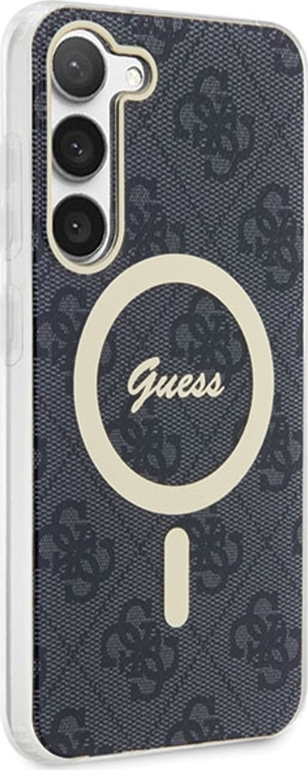 Guess Θήκη Guess GUHMS23SH4STK Samsung Galaxy S23 μαύρο/black σκληρή θήκη 4G MagSafe