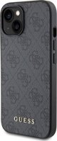 Guess Guess GUHCP15SG4GFGR iPhone 15 6.1" szary/grey hard case 4G Metal Gold Logo