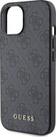 Guess Guess GUHCP15SG4GFGR iPhone 15 6.1" szary/grey hard case 4G Metal Gold Logo