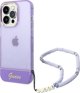 Θήκη Guess GUHCP14XHGCOHU Apple iPhone 14 Pro Max μωβ σκληρή θήκη Διαφανής Μαργαριταρένιος Ιμάντας
