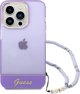 Θήκη Guess GUHCP14XHGCOHU Apple iPhone 14 Pro Max μωβ σκληρή θήκη Διαφανής Μαργαριταρένιος Ιμάντας