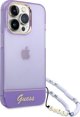 Θήκη Guess GUHCP14XHGCOHU Apple iPhone 14 Pro Max μωβ σκληρή θήκη Διαφανής Μαργαριταρένιος Ιμάντας