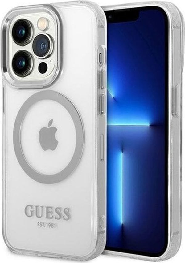 Guess Guess GUHMP14LHTRMS iPhone 14 Pro 6,1" ασημί/silver σκληρή θήκη Metal Outline Magsafe NoSize