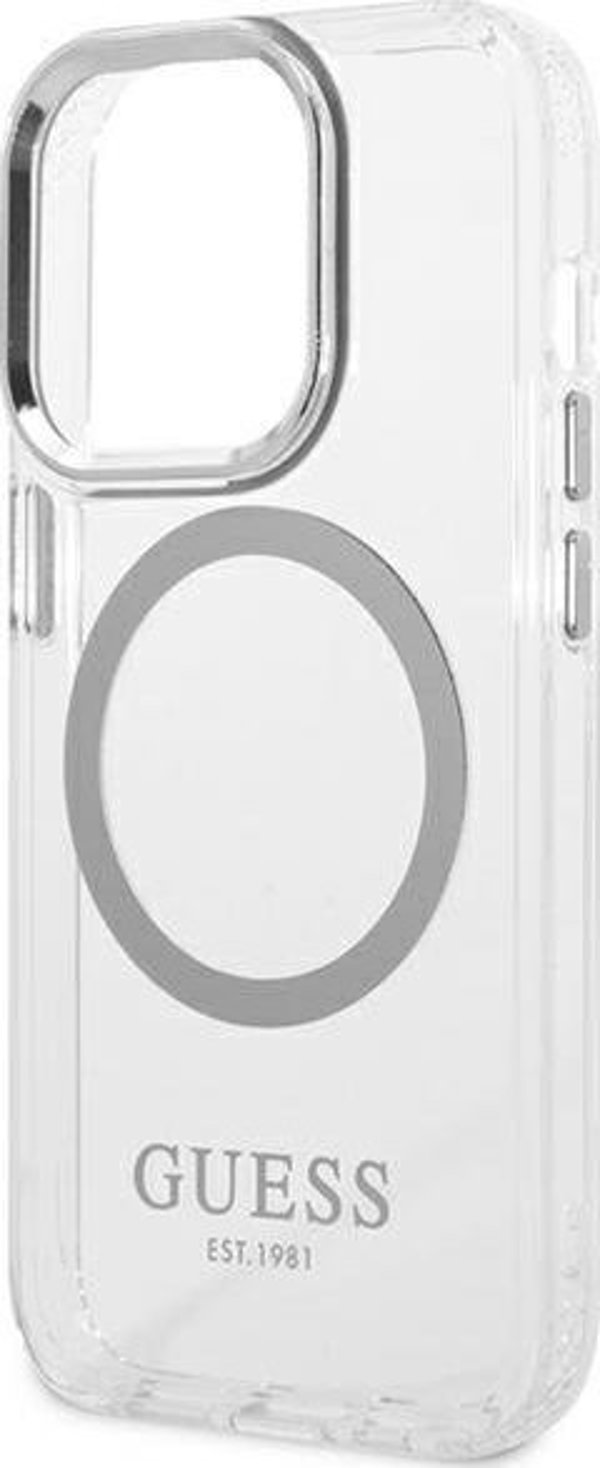 Guess Guess GUHMP14LHTRMS iPhone 14 Pro 6,1" ασημί/silver σκληρή θήκη Metal Outline Magsafe NoSize