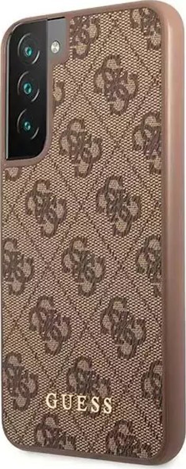 Guess case for Samsung Galaxy S23 GUHCS23SG4GFBR brown hardcase 4G Metal Gold Logo 3666339116989