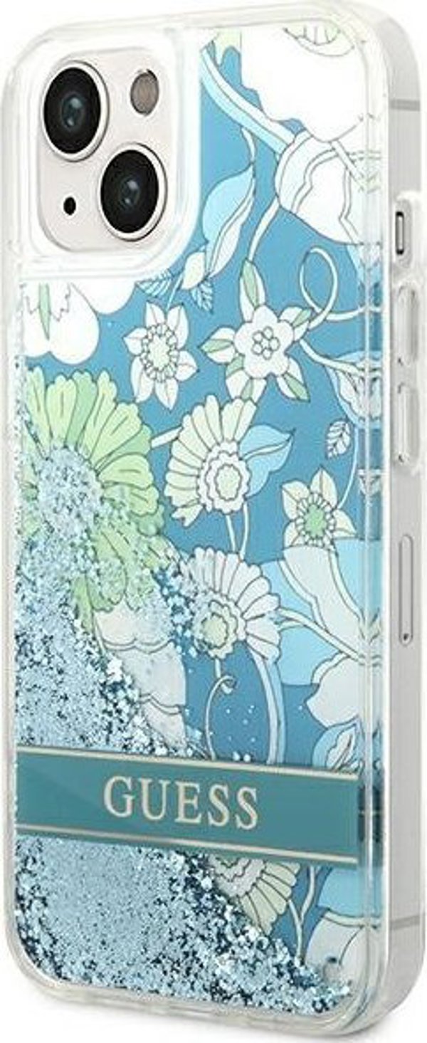 Guess Θήκη Guess GUHCP14MLFLSN Apple iPhone 14 Plus πράσινο σκληρή θήκη Flower Liquid Glitter