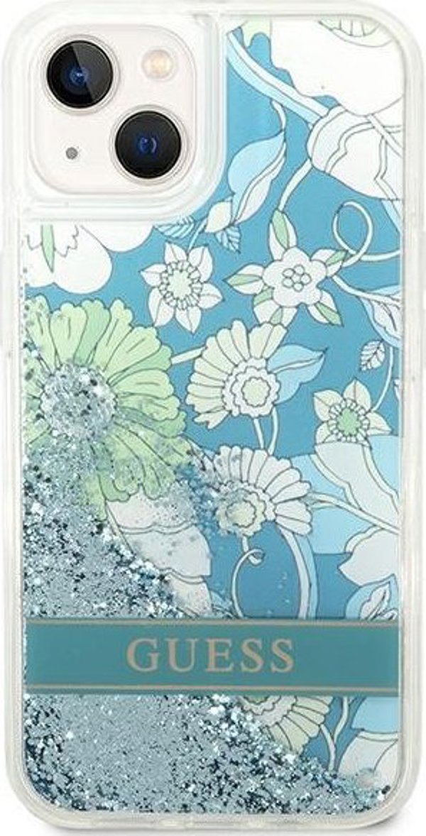 Guess Θήκη Guess GUHCP14MLFLSN Apple iPhone 14 Plus πράσινο σκληρή θήκη Flower Liquid Glitter