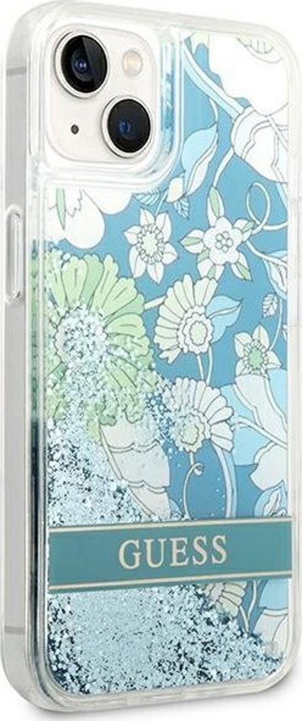 Guess Θήκη Guess GUHCP14MLFLSN Apple iPhone 14 Plus πράσινο σκληρή θήκη Flower Liquid Glitter