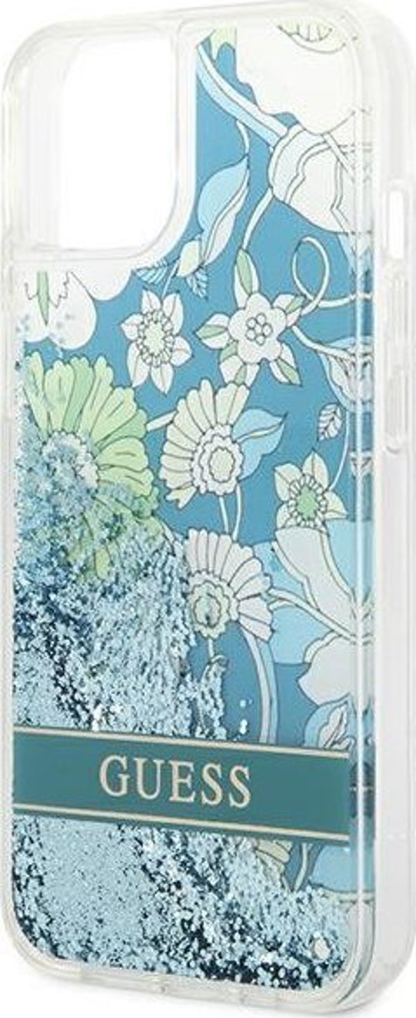 Guess Θήκη Guess GUHCP14MLFLSN Apple iPhone 14 Plus πράσινο σκληρή θήκη Flower Liquid Glitter