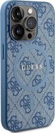 Guess Guess GUHMP14LG4GFRB iPhone 14 Pro 6.1" μπλε σκληρή θήκη 4G Συλλογή Δερμάτινο Μεταλλικό Λογότυπο MagSafe