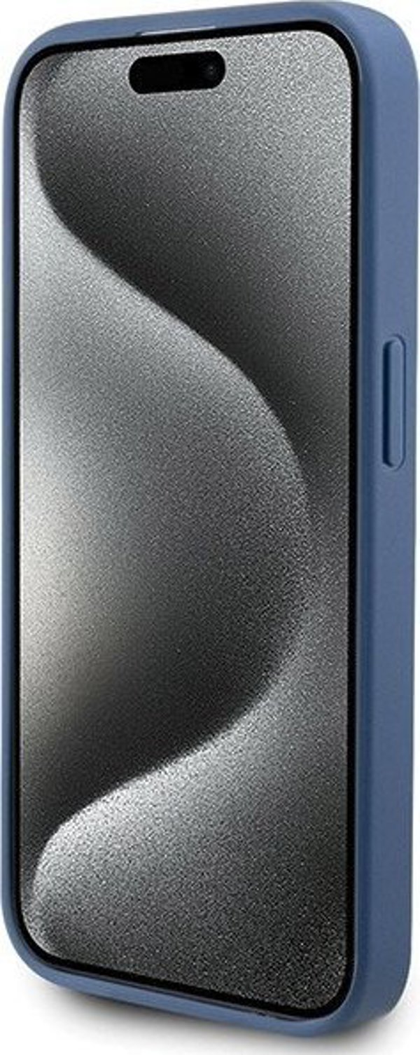 Guess Guess GUHMP14LG4GFRB iPhone 14 Pro 6.1" μπλε σκληρή θήκη 4G Συλλογή Δερμάτινο Μεταλλικό Λογότυπο MagSafe