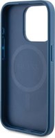 Guess Guess GUHMP14LG4GFRB iPhone 14 Pro 6.1" μπλε σκληρή θήκη 4G Συλλογή Δερμάτινο Μεταλλικό Λογότυπο MagSafe