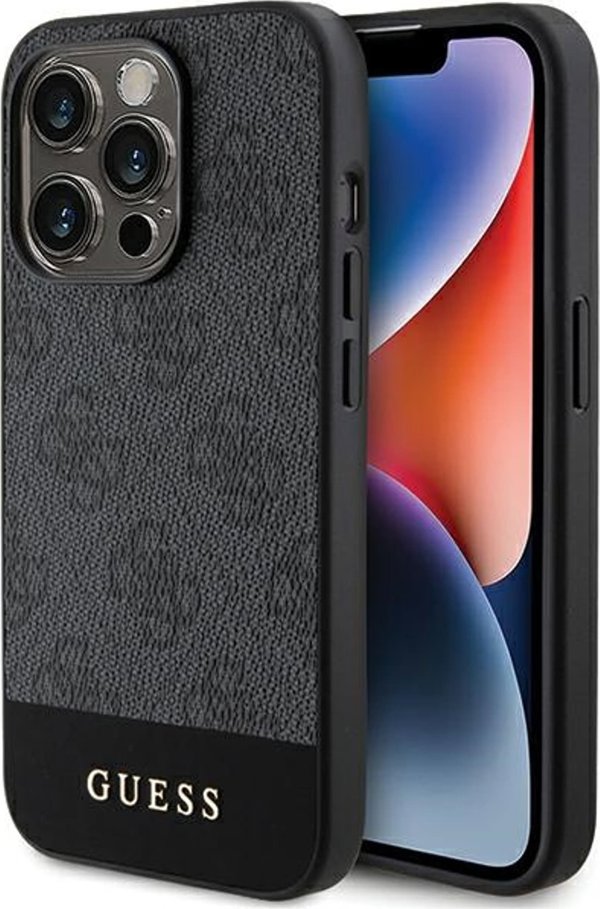 Guess Guess 4G Bottom Stripe Metal Logo Collection - Θήκη iPhone 15 Pro (γκρι)