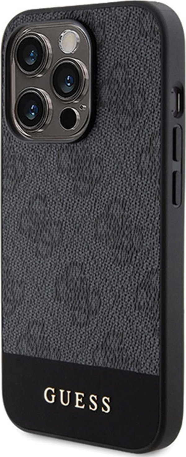 Guess Guess 4G Bottom Stripe Metal Logo Collection - Θήκη iPhone 15 Pro (γκρι)