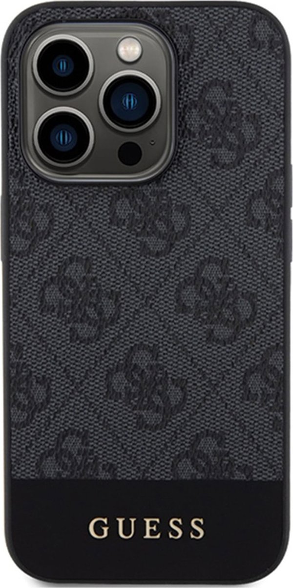 Guess Guess 4G Bottom Stripe Metal Logo Collection - Θήκη iPhone 15 Pro (γκρι)