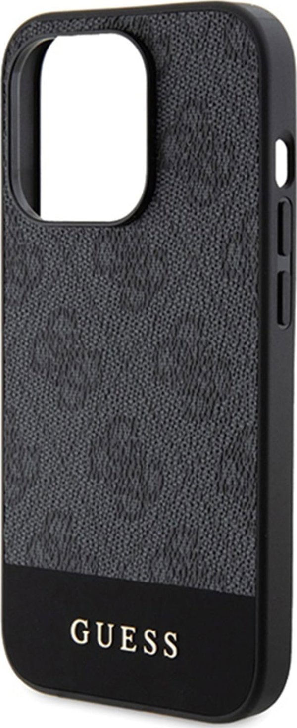 Guess Guess 4G Bottom Stripe Metal Logo Collection - Θήκη iPhone 15 Pro (γκρι)