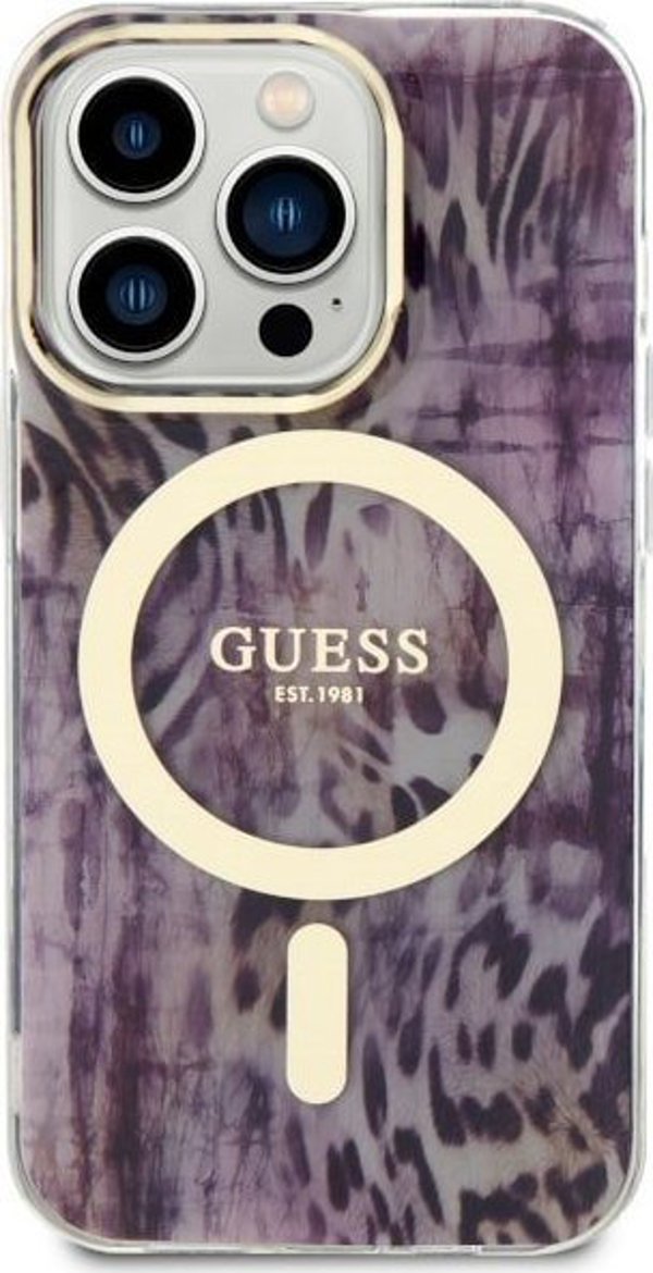 Guess Guess Leopard MagSafe - Θήκη iPhone 14 Pro Max (Ροζ)