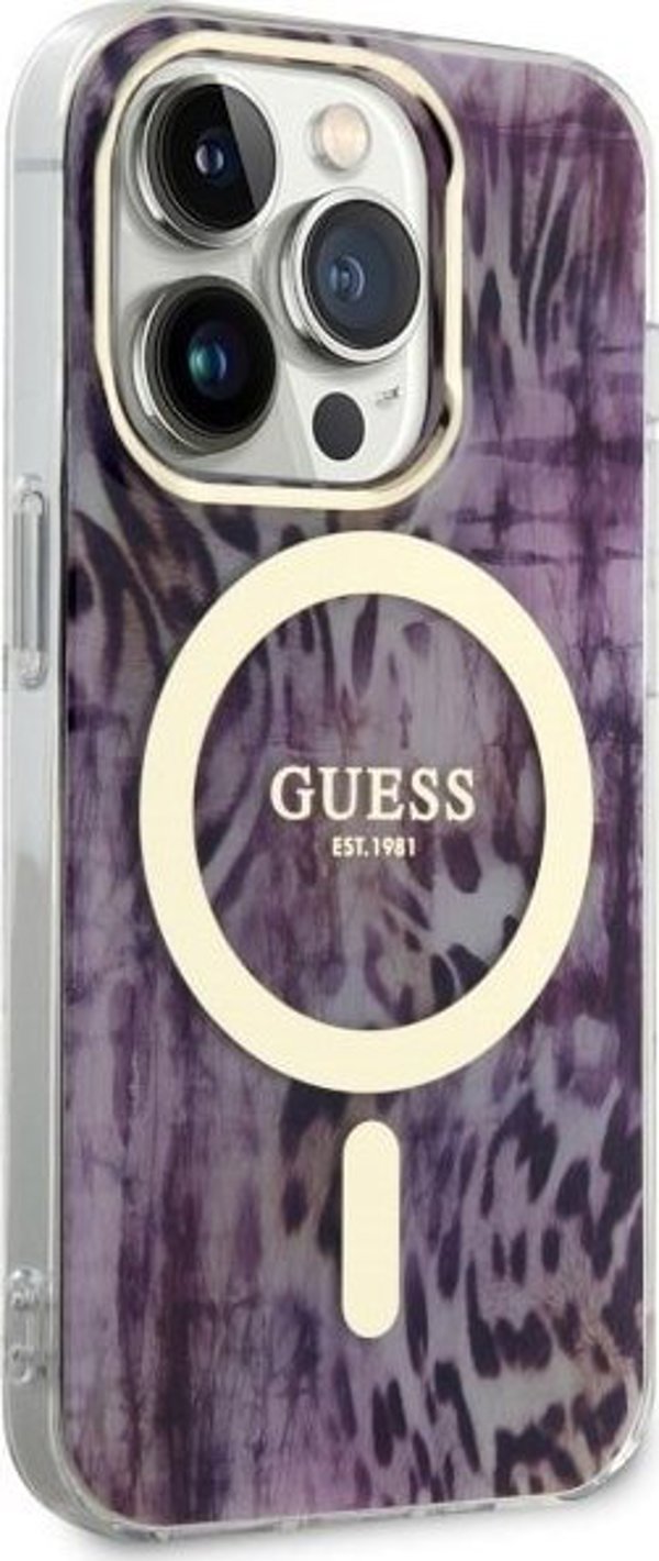 Guess Guess Leopard MagSafe - Θήκη iPhone 14 Pro Max (Ροζ)