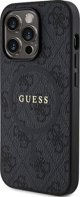 Guess Guess GUHMP15LG4GFRK iPhone 15 Pro 6.1" czarny/black hardcase 4G Collection Leather Metal Logo MagSafe
