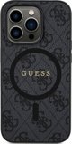 Guess Guess GUHMP15LG4GFRK iPhone 15 Pro 6.1" czarny/black hardcase 4G Collection Leather Metal Logo MagSafe