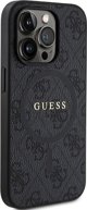 Guess Guess GUHMP15LG4GFRK iPhone 15 Pro 6.1" czarny/black hardcase 4G Collection Leather Metal Logo MagSafe