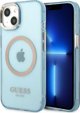 Guess Guess GUHMP13MHTCMB iPhone 13 6,1" μπλε/blue σκληρή θήκη Χρυσό Περίγραμμα Ημιδιαφανές MagSafe NoSize