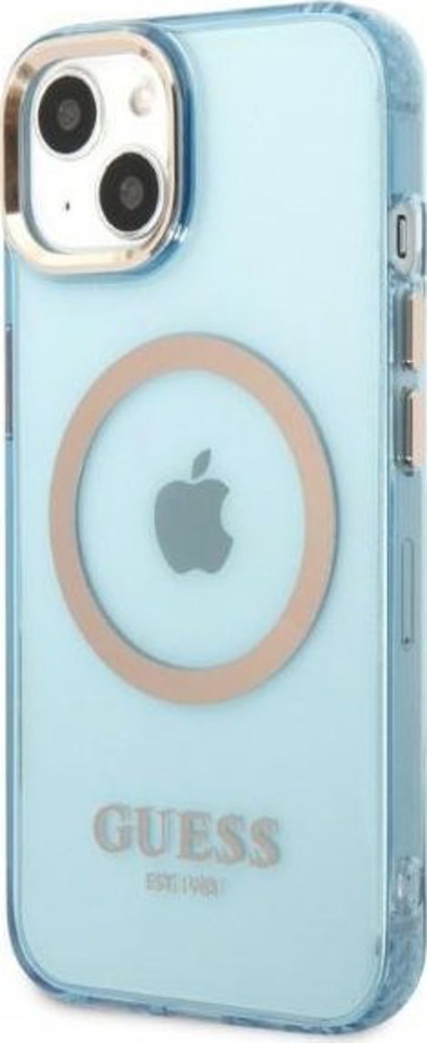 Guess Guess GUHMP13MHTCMB iPhone 13 6,1" μπλε/blue σκληρή θήκη Χρυσό Περίγραμμα Ημιδιαφανές MagSafe NoSize