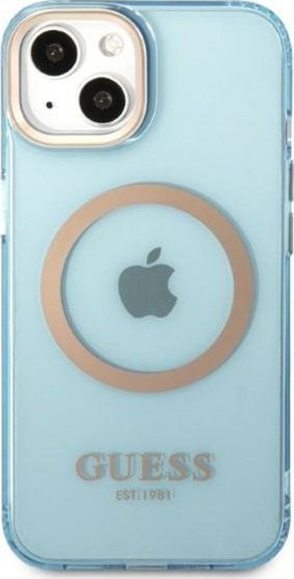Guess Guess GUHMP13MHTCMB iPhone 13 6,1" μπλε/blue σκληρή θήκη Χρυσό Περίγραμμα Ημιδιαφανές MagSafe NoSize
