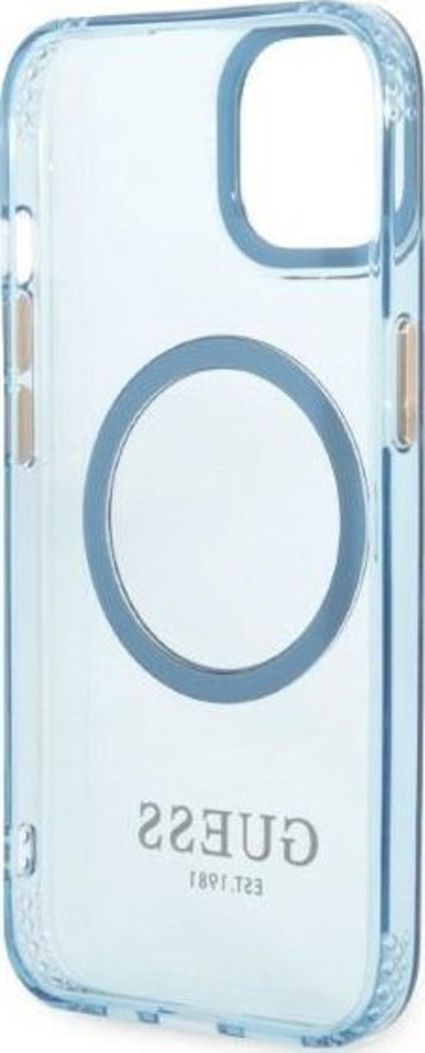 Guess Guess GUHMP13MHTCMB iPhone 13 6,1" μπλε/blue σκληρή θήκη Χρυσό Περίγραμμα Ημιδιαφανές MagSafe NoSize