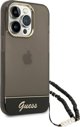Guess Θήκη Guess GUHCP14XHGCOHK Apple iPhone 14 Pro Max μαύρο/black σκληρή θήκη Διαφανές Λουράκι Μαργαριτάρι