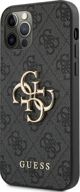Guess Guess GUHCP12M4GMGGR iPhone 12/12 Pro 6,1" γκρι σκληρή θήκη 4G Μεγάλο Μεταλλικό Λογότυπο