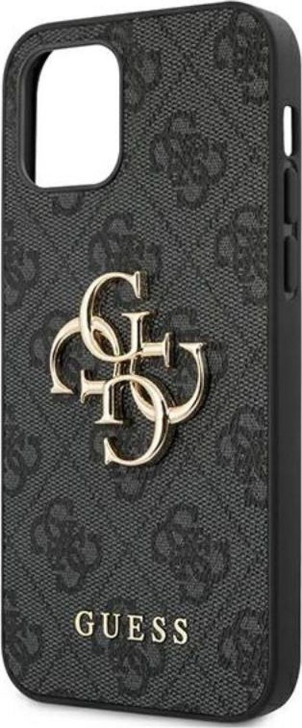 Guess Guess GUHCP12M4GMGGR iPhone 12/12 Pro 6,1" γκρι σκληρή θήκη 4G Μεγάλο Μεταλλικό Λογότυπο