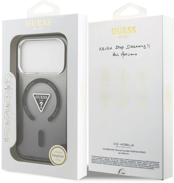 GUESS θήκη για IPHONE 17 Pro Max συμβατή με MagSafe GUHMP17XHGTMLCGK (IML Gradient W/ Triangle Logo) μαύρο