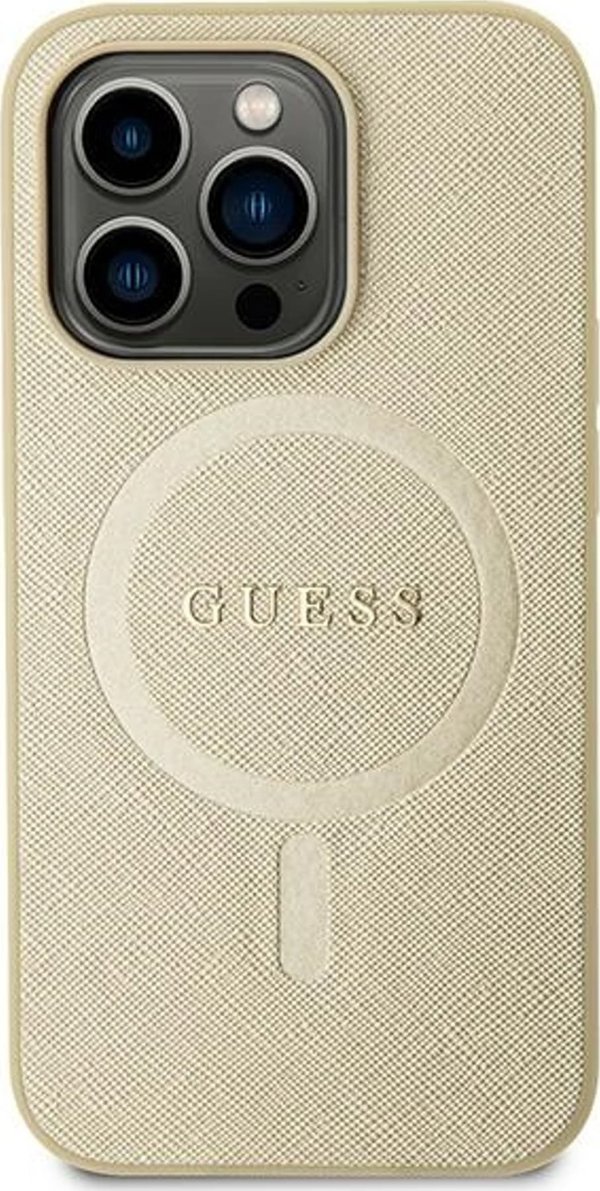 Guess Guess GUHMP15MPSAHMCB iPhone 15 Plus / 14 Plus 6.7" χρυσό/gold σκληρή θήκη Saffiano MagSafe