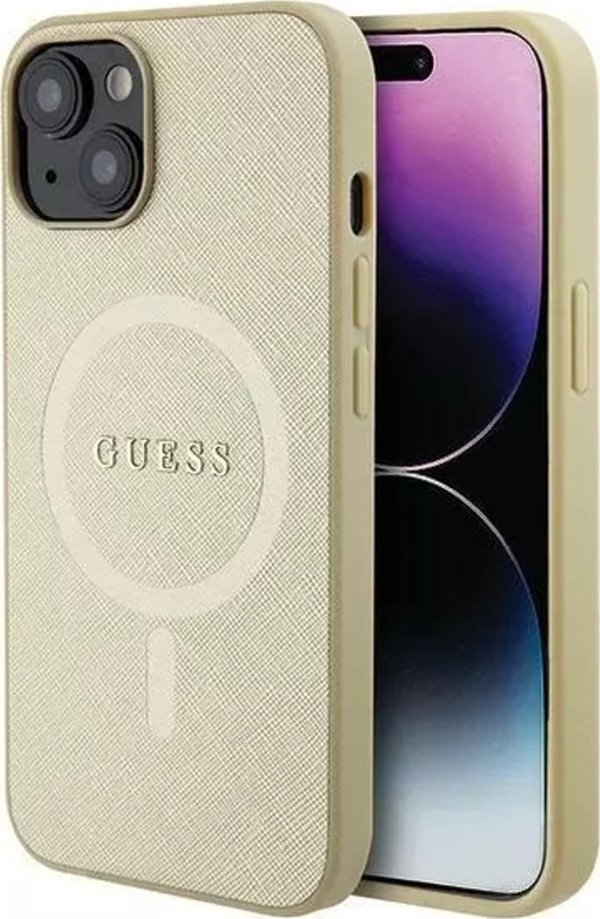 Guess Guess GUHMP15MPSAHMCB iPhone 15 Plus / 14 Plus 6.7" χρυσό/gold σκληρή θήκη Saffiano MagSafe