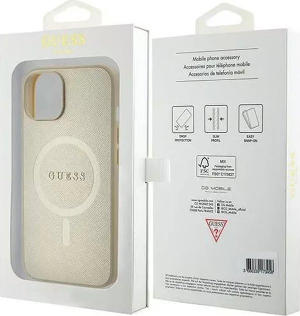 Guess Guess GUHMP15MPSAHMCB iPhone 15 Plus / 14 Plus 6.7" χρυσό/gold σκληρή θήκη Saffiano MagSafe