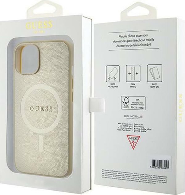 Guess Guess GUHMP15MPSAHMCB iPhone 15 Plus / 14 Plus 6.7" χρυσό/gold σκληρή θήκη Saffiano MagSafe