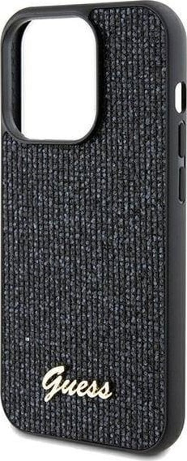 Guess Guess GUHCP13LPMSDGSK iPhone 13 Pro / 13 6.1" μαύρη σκληρή θήκη Disco Metal Script