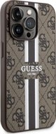 Guess case for iPhone 14 Pro 6,1" GUHMP14LP4RPSW brown harcase Magsafe 4G Printed Stripes 3666339119799