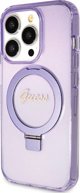 Guess Guess GUHMP15LHRSGSU iPhone 15 Pro 6.1" μοβ σκληρή θήκη Ring Stand Script Glitter MagSafe
