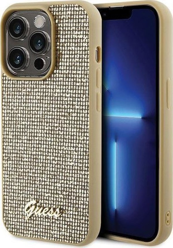 Guess Guess GUHCP15LPMSDGSD iPhone 15 Pro 6.1" χρυσό/gold σκληρή θήκη Disco Metal Script