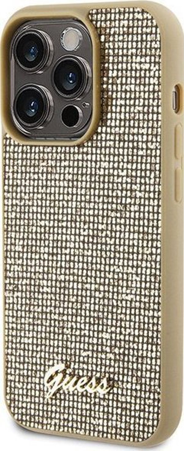 Guess Guess GUHCP15LPMSDGSD iPhone 15 Pro 6.1" χρυσό/gold σκληρή θήκη Disco Metal Script