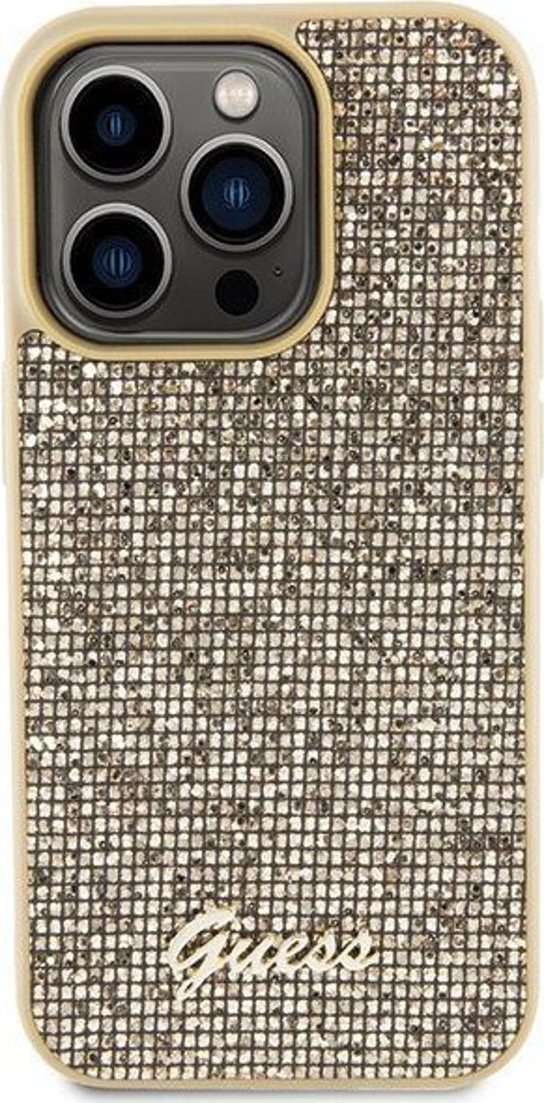 Guess Guess GUHCP15LPMSDGSD iPhone 15 Pro 6.1" χρυσό/gold σκληρή θήκη Disco Metal Script