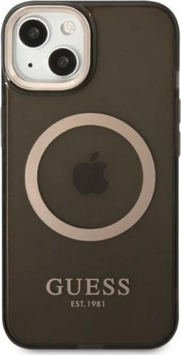 Guess Guess GUHMP13MHTCMK iPhone 13 6,1" μαύρη/black σκληρή θήκη Χρυσό Περίγραμμα Ημιδιαφανές MagSafe NoSize