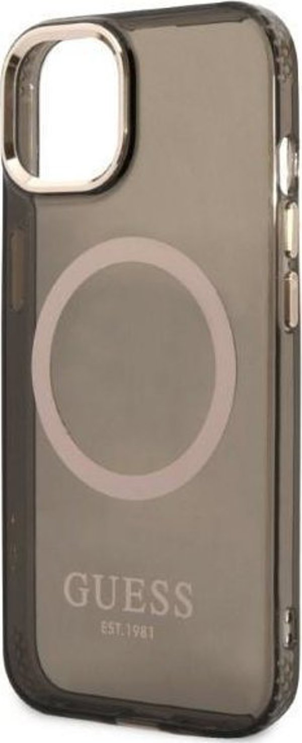 Guess Guess GUHMP13MHTCMK iPhone 13 6,1" μαύρη/black σκληρή θήκη Χρυσό Περίγραμμα Ημιδιαφανές MagSafe NoSize