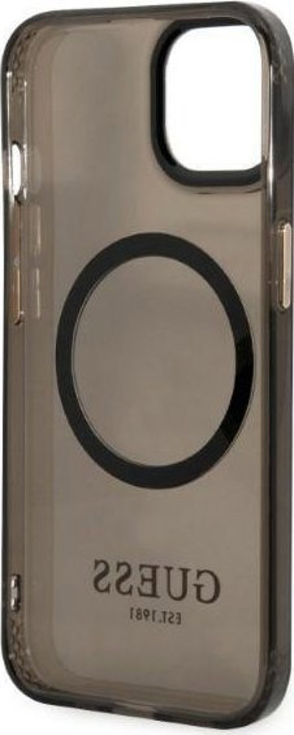 Guess Guess GUHMP13MHTCMK iPhone 13 6,1" μαύρη/black σκληρή θήκη Χρυσό Περίγραμμα Ημιδιαφανές MagSafe NoSize