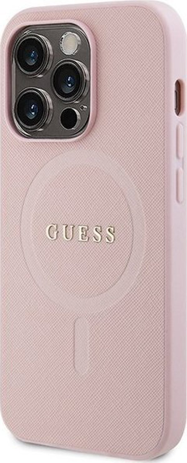 Guess Guess GUHMP13XPSAHMCP iPhone 13 Pro Max 6,7" ροζ σκληρή θήκη Saffiano MagSafe