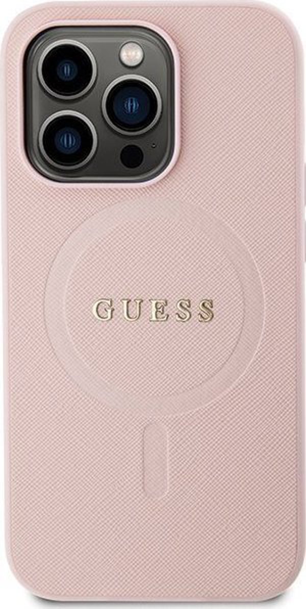 Guess Guess GUHMP13XPSAHMCP iPhone 13 Pro Max 6,7" ροζ σκληρή θήκη Saffiano MagSafe